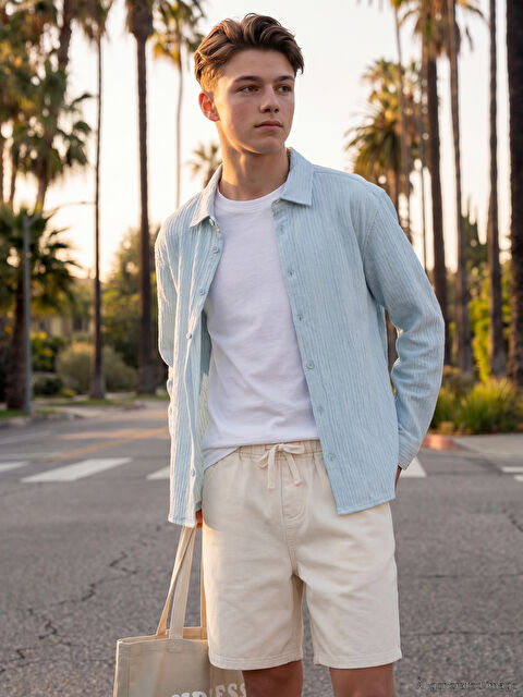 LCW Kids Dokulu Erkek Çocuk Gömlek