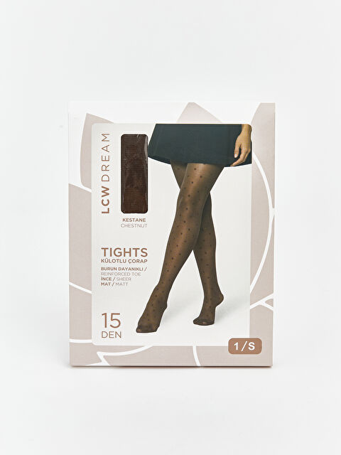 LCW DREAM 15 Denye Puantiyeli Mat Kadın Külotlu Çorap - S6M194Z8-PRY