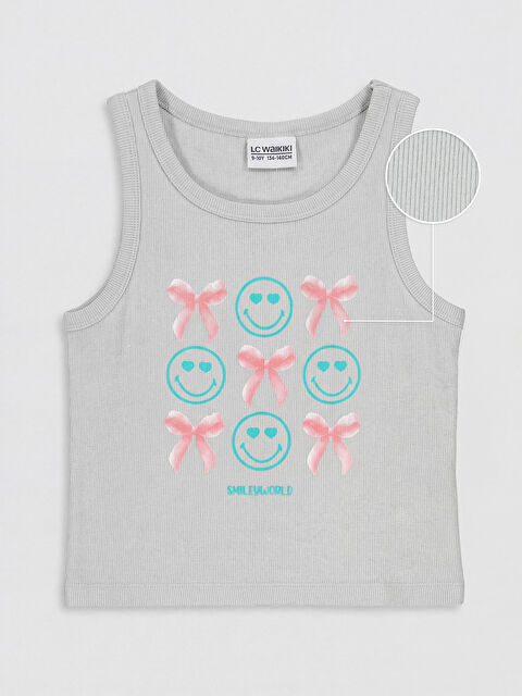 LCW Kids Smileyworld Baskılı Kız Çocuk Atlet