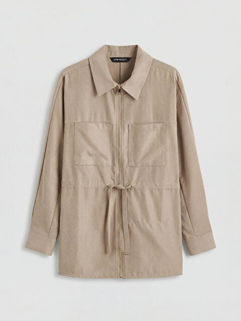 LCW Modest Gömlek Yaka Kadın Ceket - S6M214Z8-ENE