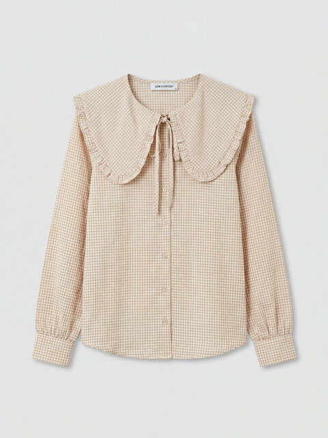 LCW Modest Bebe Yaka Ekose Fırfırlı Bluz	 - S6M217Z8-LKQ