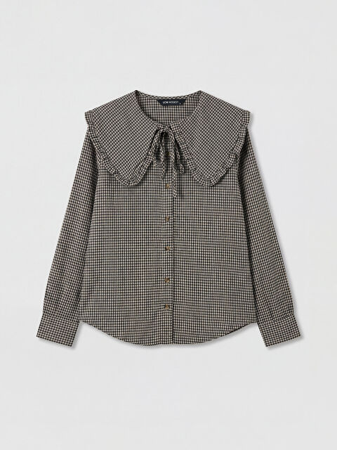 LCW Modest Bebe Yaka Ekose Fırfırlı Bluz	 - S6M217Z8-LN6