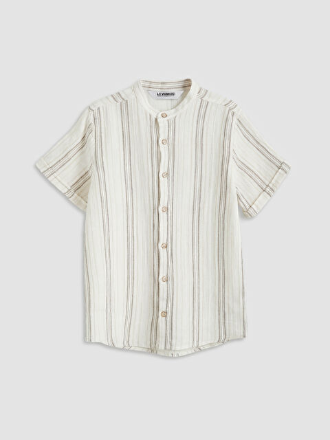 LCW Kids Hakim Yaka Çizgili Poplin Erkek Çocuk Gömlek - S6M226Z4-LEW
