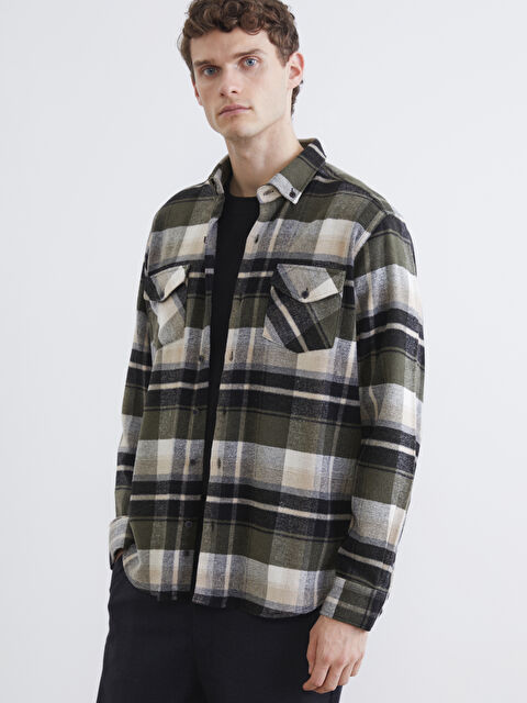 SOUTHBLUE Regular Fit Ekose Erkek Oduncu Gömlek - S6M241Z8-LMU