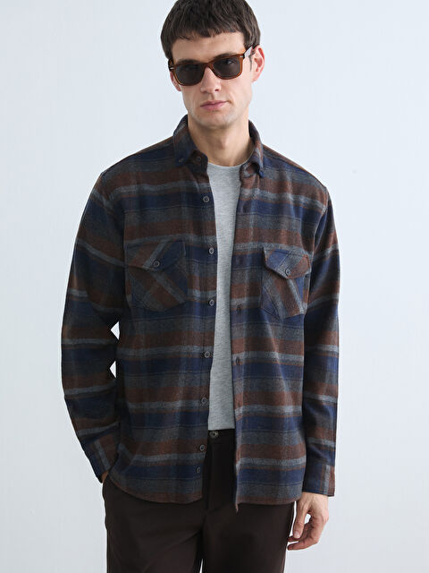 SOUTHBLUE Regular Fit Ekose Desenli Erkek Oduncu Gömlek - S6M244Z8-LLL