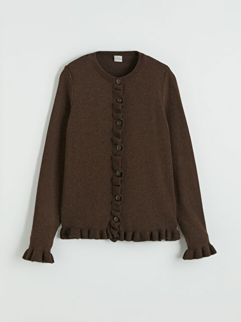 LCW Kids Bisiklet Yaka Kız Çocuk Triko Hırka - S6M297Z4-HMK