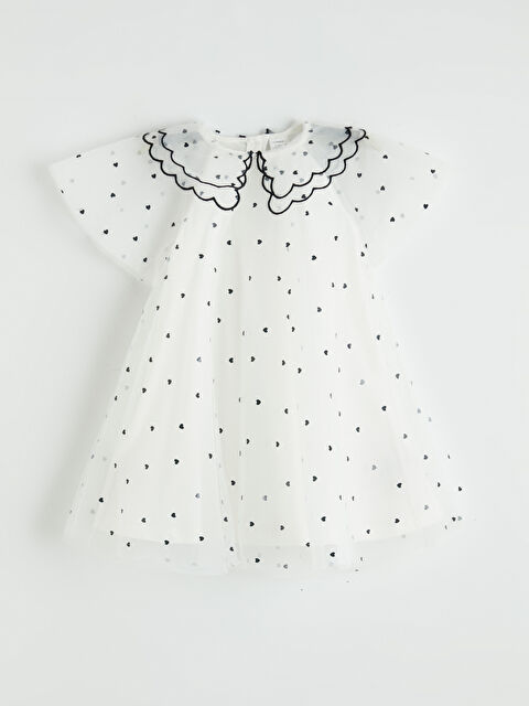 LCW Kids Bebe Yaka Kalp Desenli Kız Çocuk Elbise - S6M316Z1-LRA