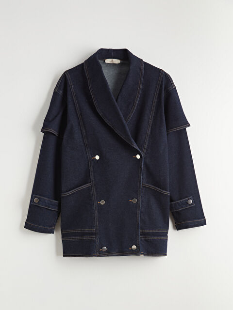 Natuvera Kruvaze Yaka Kadın Jean Ceket - S6M387Z8-YZA