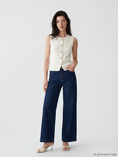 LCW Comfort Wideleg Fit Kadın Jean Pantolon