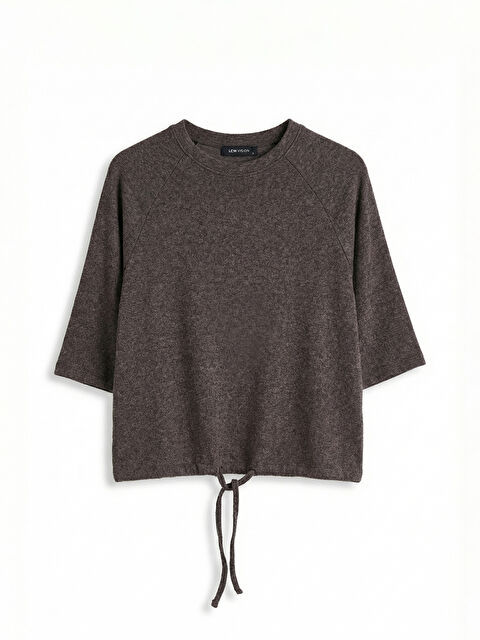 LCW Vision Bisiklet Yaka Beli Bağcıklı Kadın Triko Kazak - S6M439Z8-D3G