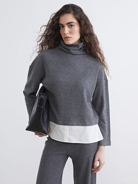 LCW Vision Balıkçı Yaka Kadın Triko Kazak - S6M445Z8-D3A