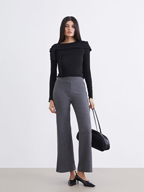 LCW Vision Beli Lastikli İspanyol Paça Kadın Pantolon - S6M446Z8-D3A