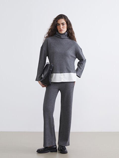 LCW Vision Beli Lastikli İspanyol Paça Kadın Pantolon - S6M446Z8-D3A