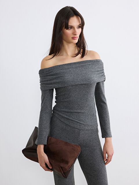 LCW Vision Kayık Yaka Kadın Triko Kazak - S6M447Z8-D3A