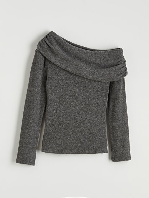 LCW Vision Kayık Yaka Kadın Triko Kazak - S6M447Z8-D3A