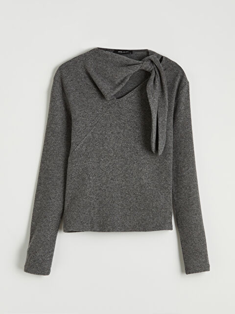 LCW Vision Bağlamalı Yaka Kadın Triko Kazak - S6M449Z8-D3A