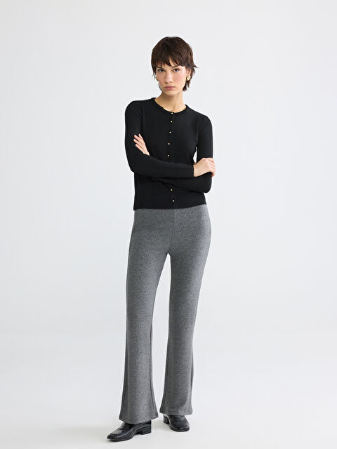 LCW Vision Beli Lastikli İspanyol Paça Kadın Pantolon	 - S6M462Z8-D3A