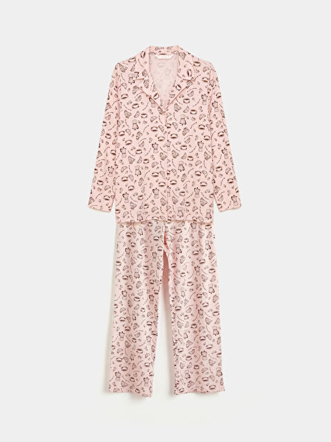 LCW DREAM Gömlek Yaka Desenli Kadın Pijama Takım - S6M477Z8-LT4