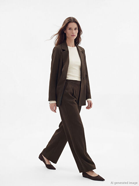 LCW Modest Beli Lastikli Kadın Pileli Kumaş Pantolon - S6M487Z8-DJ7