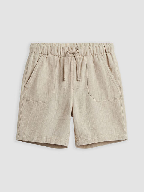LCW ECO Beli Lastikli Keten Görünümlü Erkek Çocuk Şort - S6M520Z1-ZSR