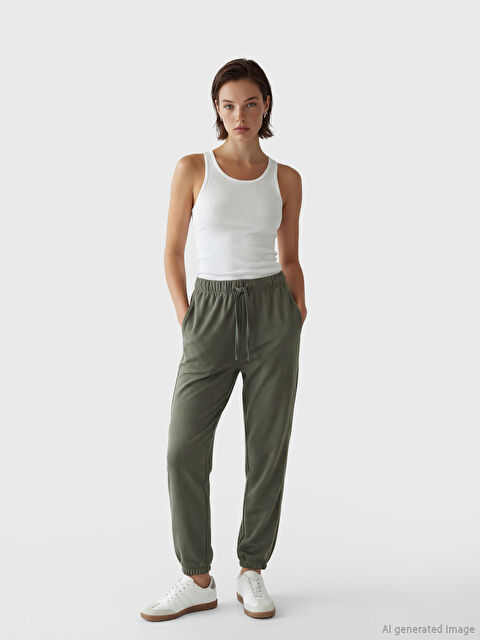 Natuvera Beli Lastikli Kadın Jogger Eşofman Altı - S6M550Z8-ZYL