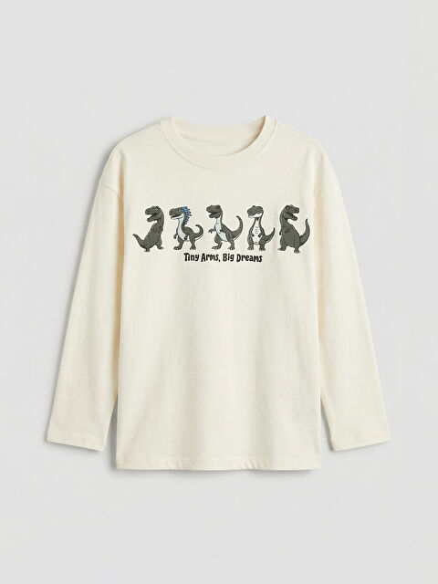 LCW baby Bisiklet Yaka Baskılı Erkek Bebek Tişört - S6M554Z1-QVK