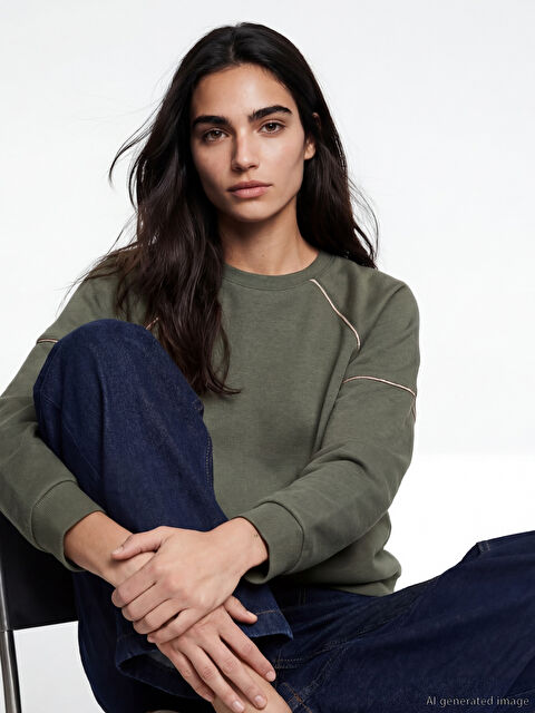 Natuvera Bisiklet Yaka Kadın Sweatshirt - S6M577Z8-ZSV