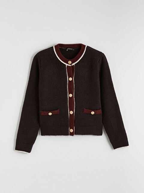 LCWAIKIKI Classic Bisiklet Yaka Kadın Triko Hırka - S6M584Z8-CWK