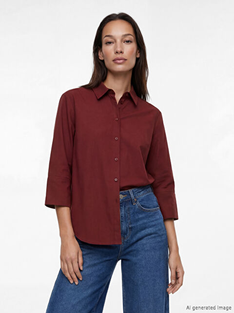 LCWAIKIKI Classic Poplin Kadın Gömlek - S6M708Z8-2D2