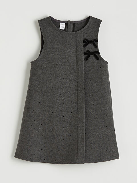 LCW Kids Fiyonk Detaylı Taşlı Kız Çocuk Elbise