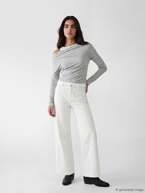 LCW Jeans Жена Бяло Дънки