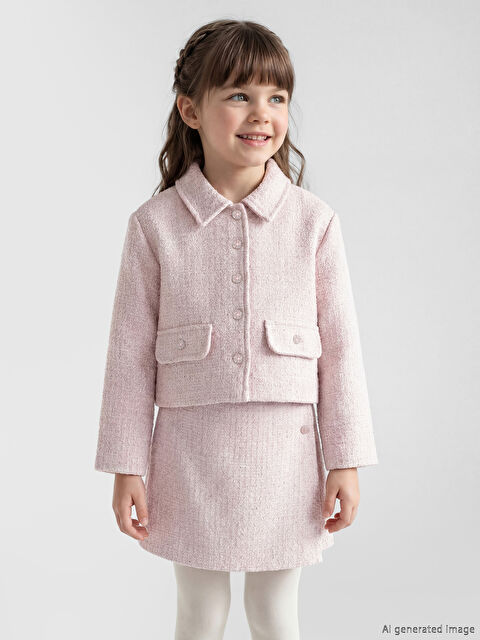 LCW Kids Kız Çocuk Simli Tüvit Ceket - S6M768Z1-LNQ