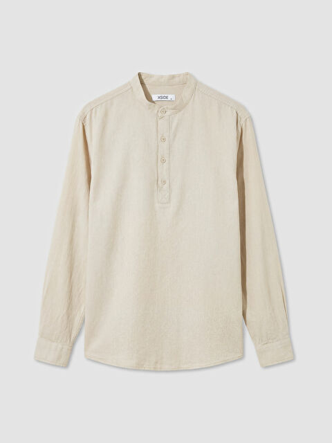 XSIDE Regular Fit Keten Görünümlü Erkek Gömlek	 - S6M784Z8-J0B