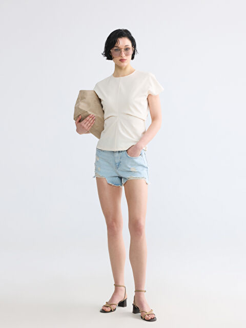 LCW Jeans Yırtık Detaylı Kadın Jean Şort