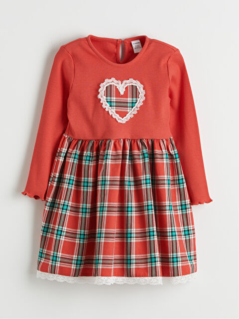 LCW Kids Ekose Kız Çocuk Elbise - S6M788Z1-20J