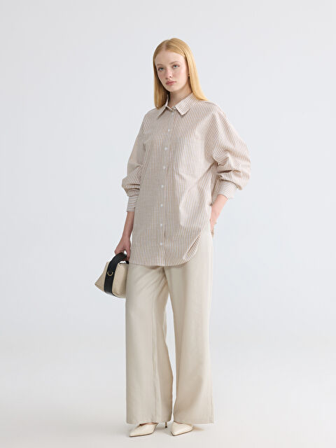 LCW Modest Beli Lastikli Geniş Paça Kadın Pantolon