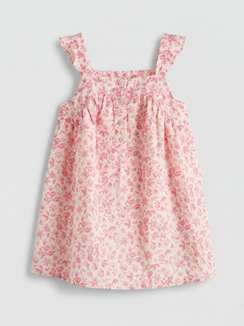 LC WAIKIKI Kare Yaka Desenli Kız Çocuk Elbise - S6M802Z1-LT4