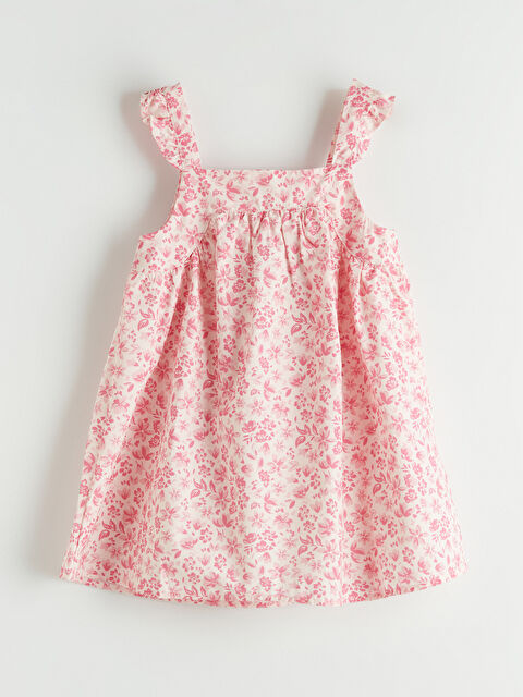 LC WAIKIKI Kare Yaka Desenli Kız Çocuk Elbise - S6M802Z1-LT4