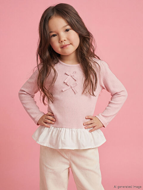 LCW Kids Fiyonk Detaylı Kız Çocuk Bluz - S6M807Z1-FVB