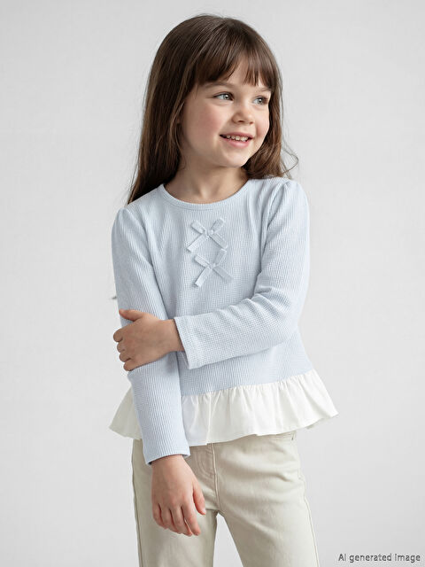 LCW Kids Fiyonk Detaylı Kız Çocuk Tişört - S6M807Z1-FWA