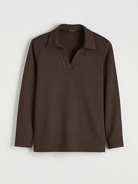 LCW Comfort Polo Yaka Kadın Sweatshirt - S6M852Z8-HMK