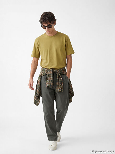 XSIDE Standart Kalıp Gabardin Pileli Erkek Pantolon - S6M854Z8-HKT