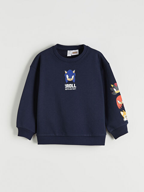 LCW Kids Sonic Baskılı Erkek Çocuk Kalın Sweatshirt - S6M904Z1-HRC