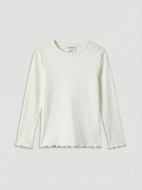 LCW Kids Bisiklet Yaka Kız Çocuk Uzun Kollu Tişört - S6M938Z1-R9J