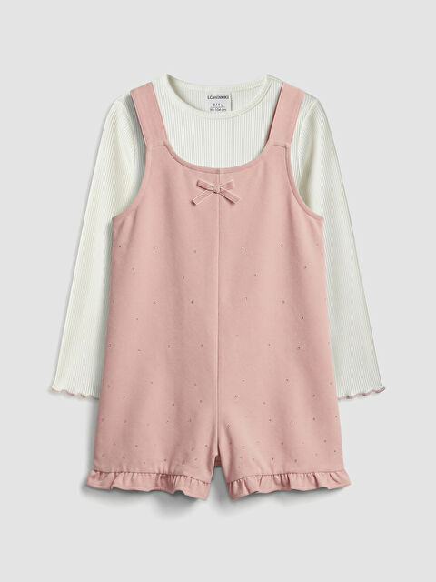 LCW Kids Fiyonk Detaylı Kız Çocuk Salopet Elbise - S6M939Z1-CVY