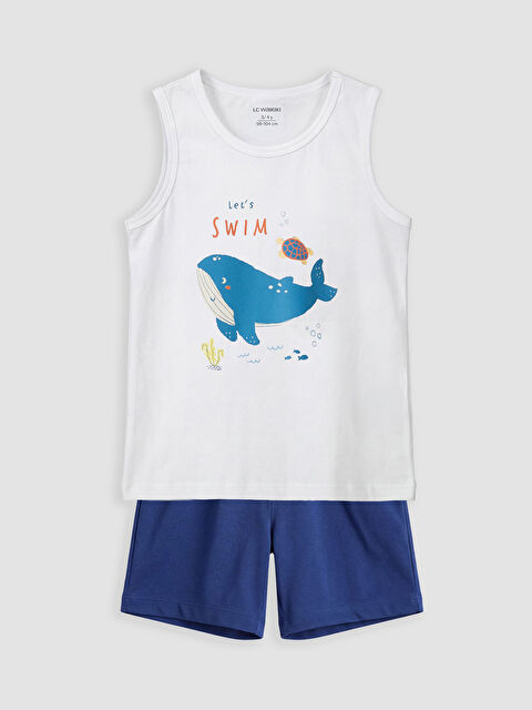 LCW Kids Boy WHITE Shortie Pyjama Set - S6M952Z1-Q6K