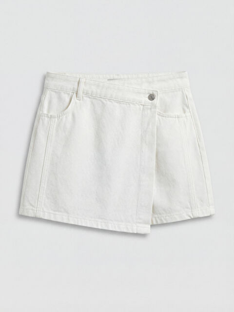 LCW Jeans Regular Fit Kadın Jean Şort Etek