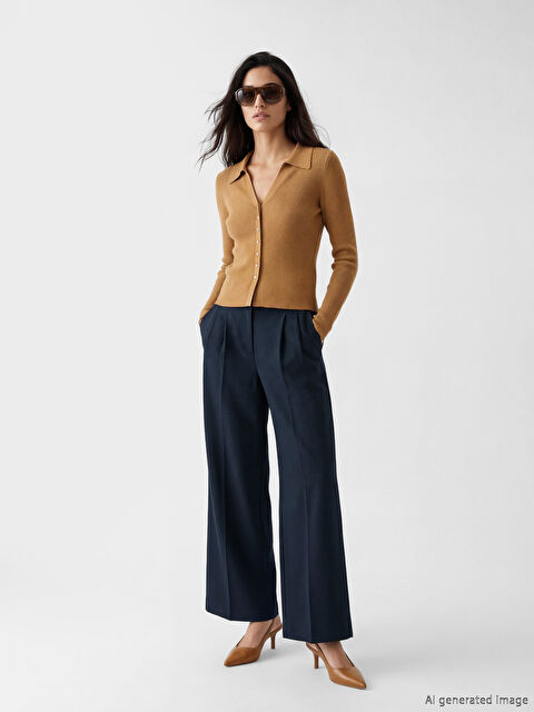 LCW Vision Loose Fit Kadın Pileli Kumaş Pantolon - S6MA21Z8-VWP