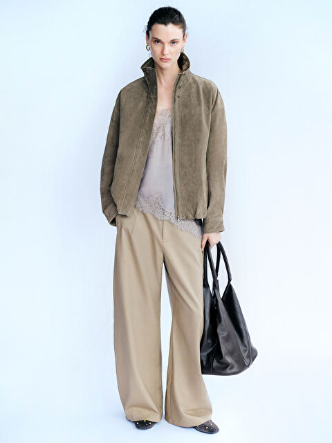 LCW Vision Beli Fermuarlı Geniş Paça Kadın Pantolon - S6MA22Z8-ZNS