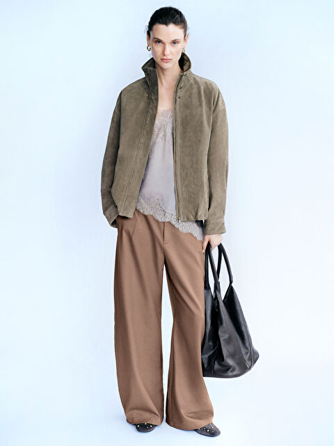 LCW Vision Beli Fermuarlı Geniş Paça Kadın Pantolon - S6MA22Z8-ZNS